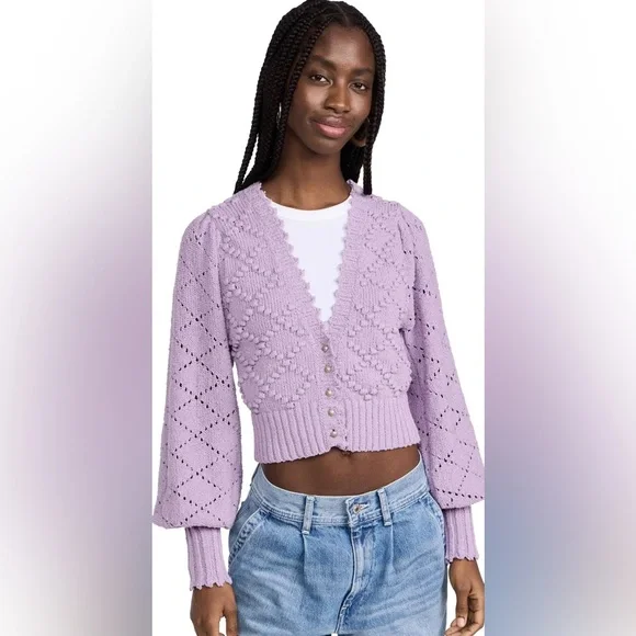 NWT- Free People Women's Polly Bobble Crop Cardigan - Picture 1 of 8